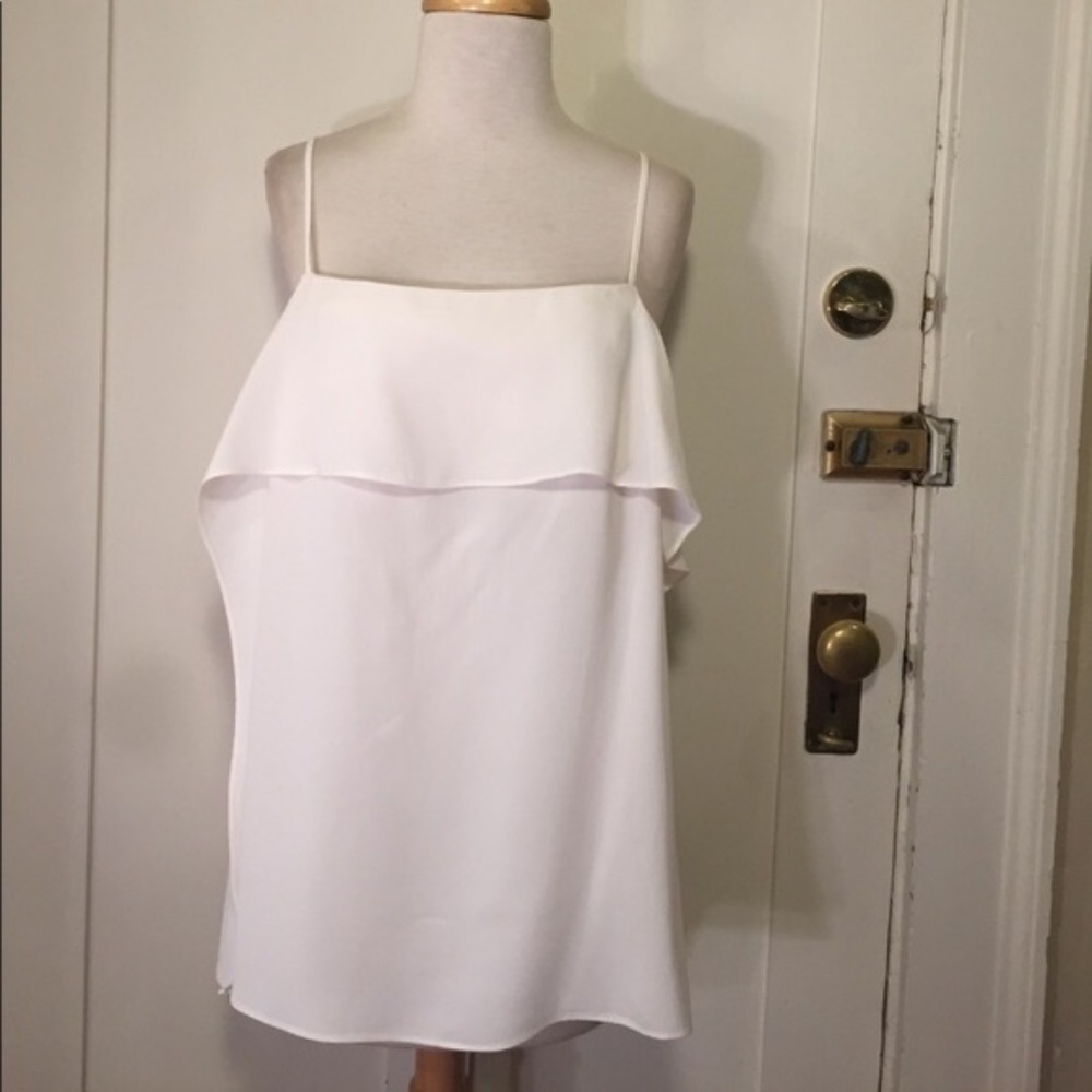 Dainty blouse with a fluttery overlay!